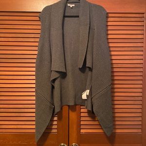 Calvin Klein Gray Knit Open Draped Vest XL